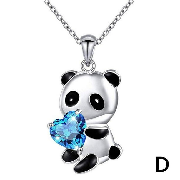 FREE GIFT BAG Gold Plated Rhinestone Crystal Panda Cute Necklace Chain Jewellery 